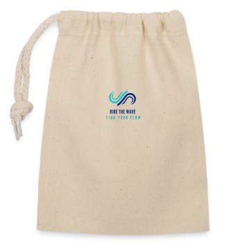 Ride the wave - Sac cadeau en coton avec cordon (14 x 20 cm) - nature - Devant