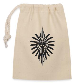 Anunnaki Head Aura Illustration Design - Closable cotton gift bag (14x20cm) - nature - Front