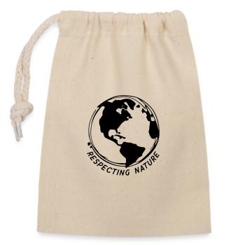 Respecter la nature - Sac cadeau en coton avec cordon (14 x 20 cm) - nature - Devant