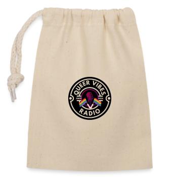 Logo de la radio Queer Vibes - Sac cadeau en coton avec cordon (14 x 20 cm) - nature - Devant