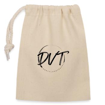 DVT Signature Circle Emblem - Closable cotton gift bag (14x20cm) - nature - Front