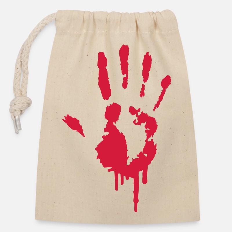 A handprint Graffiti - Closable cotton gift bag (14x20cm) - nature