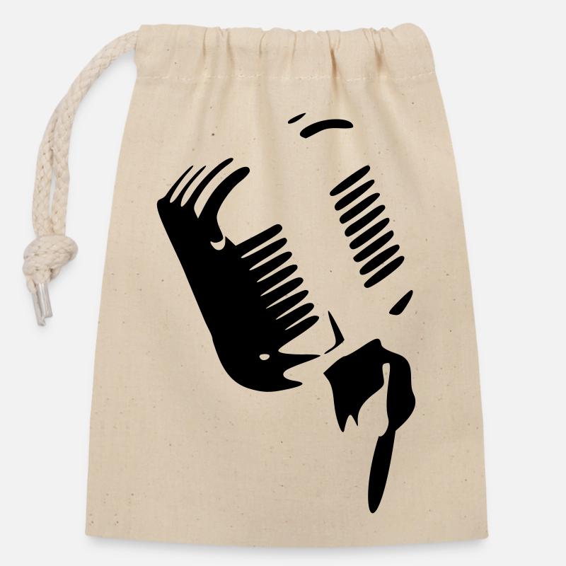 Microphone - Sac cadeau en coton avec cordon (14 x 20 cm) - nature