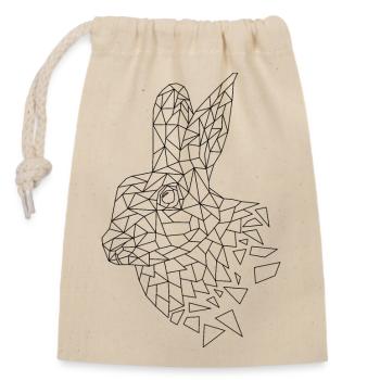 Kaninchen geometrisch - Verschließbarer Geschenkbeutel aus Baumwolle (14x20cm) - Natur - Vorne