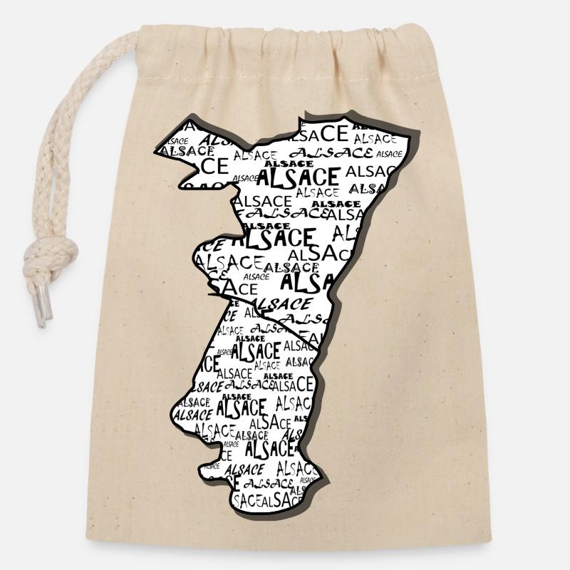 Elsass Region Name - Verschließbarer Geschenkbeutel aus Baumwolle (14x20cm) - Natur