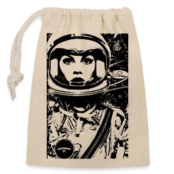 ASTRONAUT ASTRONAUT WOMAN WOMEN'S POWER STENCIL - Closable cotton gift bag (14x20cm) - nature - Front