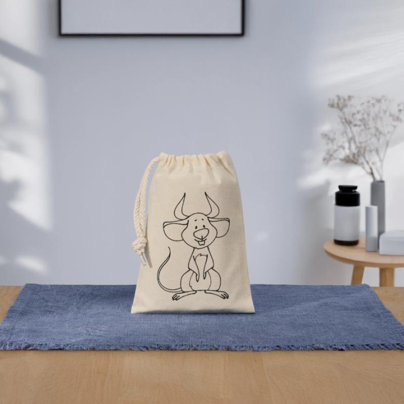 Devil's Mouse Closable cotton gift bag (14x20cm)