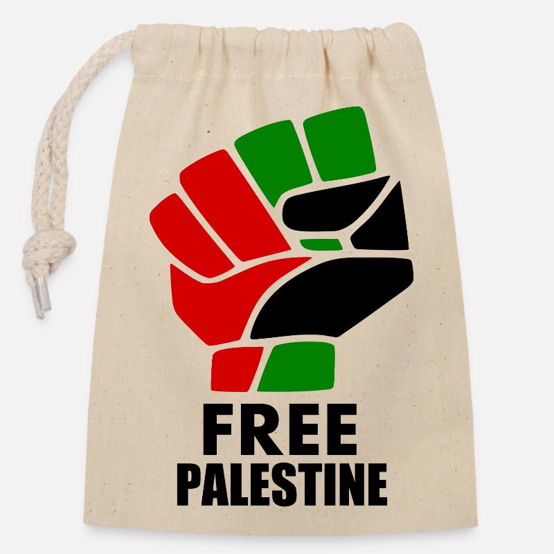 palestina - Closable cotton gift bag (14x20cm) - nature