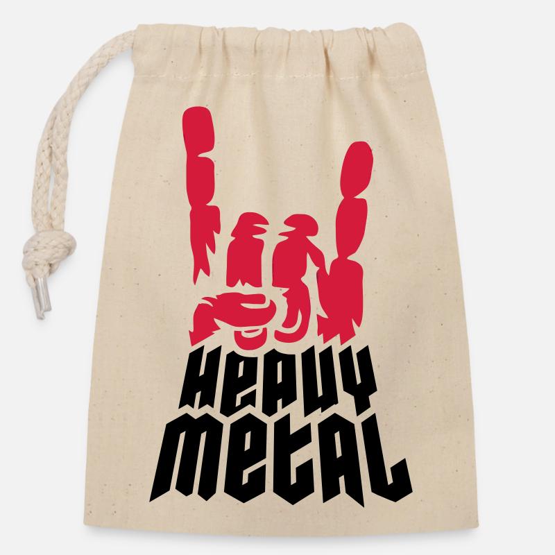 Cool Logo Heavy Metal - Sac cadeau en coton avec cordon (14 x 20 cm) - nature