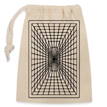 Geometrisches Rechteck - Verschließbarer Geschenkbeutel aus Baumwolle (14x20cm) - Natur - Vorne