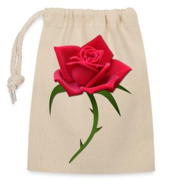 Rose rouge rose rose roses rouges - Sac cadeau en coton avec cordon (14 x 20 cm) - nature - Devant