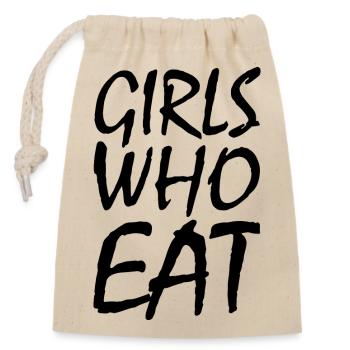 Girls who eat - Closable cotton gift bag (14x20cm) - nature - Front