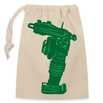 Paver tool vibratory rammer - Closable cotton gift bag (14x20cm) - nature - Front