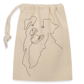 Hundefreund - Verschließbarer Geschenkbeutel aus Baumwolle (14x20cm) - Natur - Vorne