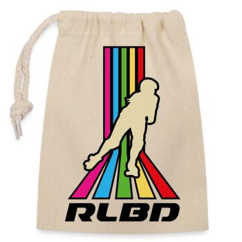 Rollerblade rainbow stripes - Closable cotton gift bag (14x20cm) - nature - Front