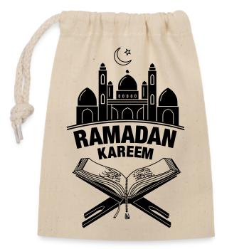 Quran Ramadan Kareem - Closable cotton gift bag (14x20cm) - nature - Front
