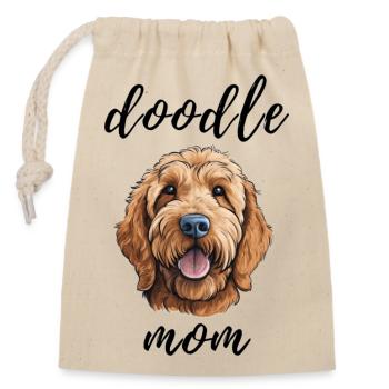 Goldendoodle Niedliches Gekritzel Mama Hundegesicht - Verschließbarer Geschenkbeutel aus Baumwolle (14x20cm) - Natur - Vorne