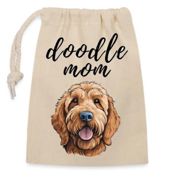 Goldendoodle Niedliches Gekritzel Mama Hundegesicht - Verschließbarer Geschenkbeutel aus Baumwolle (14x20cm) - Natur - Vorne