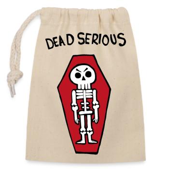 Squelette mort sérieux dans un cercueil - Sac cadeau en coton avec cordon (14 x 20 cm) - nature - Devant