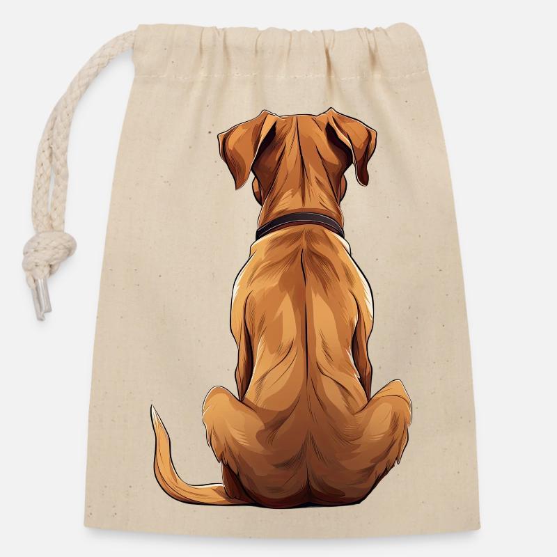 Rhodesian Ridgeback - Verschließbarer Geschenkbeutel aus Baumwolle (14x20cm) - Natur