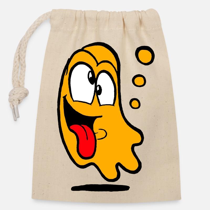 Confucius en orange - Sac cadeau en coton avec cordon (14 x 20 cm) - nature
