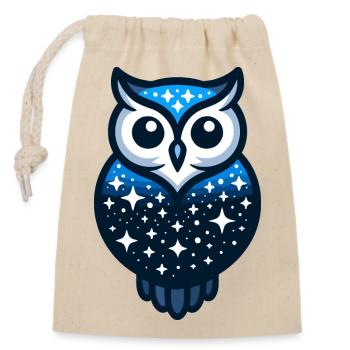 Hibou céleste : le gardien du ciel nocturne - Sac cadeau en coton avec cordon (14 x 20 cm) - nature - Devant
