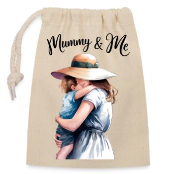 Mama und ich – Endlose Liebe - Verschließbarer Geschenkbeutel aus Baumwolle (14x20cm) - Natur - Vorne