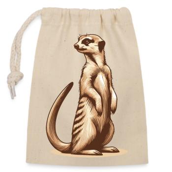 Suricate - Sac cadeau en coton avec cordon (14 x 20 cm) - nature - Devant