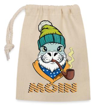 Moin - Otarie à fourrure de la mer du Nord avec sifflet - Sac cadeau en coton avec cordon (14 x 20 cm) - nature - Devant