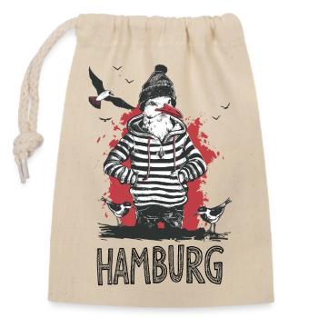 Hamburg Moin Möwe Matrose Kapitän Seemann Hafen - Verschließbarer Geschenkbeutel aus Baumwolle (14x20cm) - Natur - Vorne