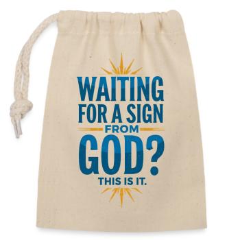 Signes de Dieu - Sac cadeau en coton avec cordon (14 x 20 cm) - nature - Devant