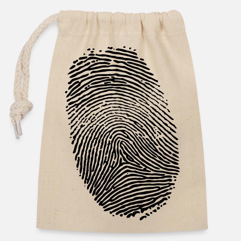 Empreinte digitale - Sac cadeau en coton avec cordon (14 x 20 cm) - nature