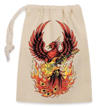 Fiery Eagle Guitare Rock Design - Sac cadeau en coton avec cordon (14 x 20 cm) - nature - Devant