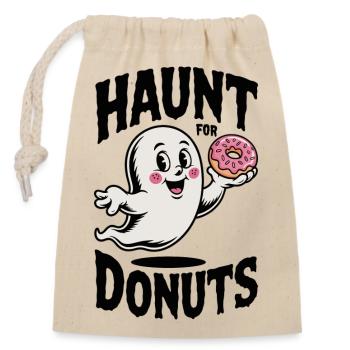 Haunt for Donuts - Closable cotton gift bag (14x20cm) - nature - Front