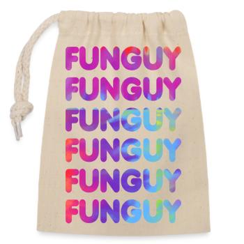 Coloré Lettres Drôles Motif Coeur - Sac cadeau en coton avec cordon (14 x 20 cm) - nature - Devant