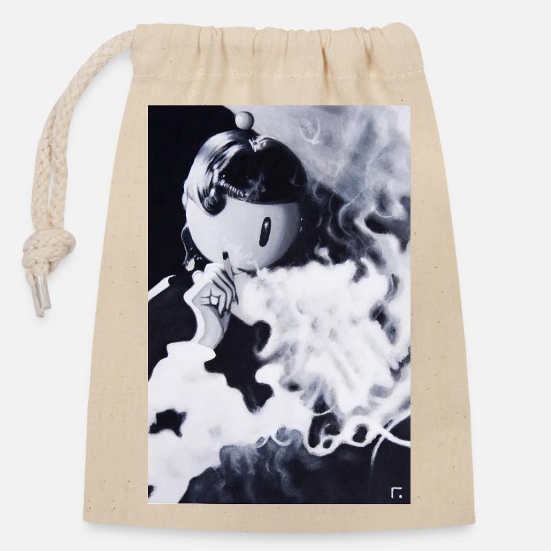 rachel - Sac cadeau en coton avec cordon (14 x 20 cm) - nature