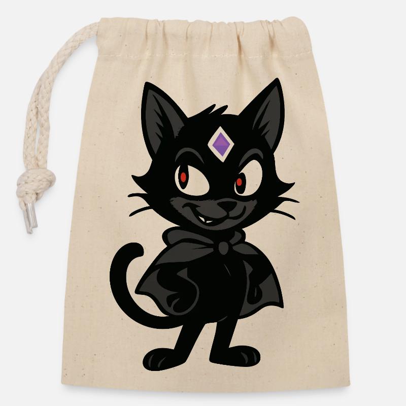 Bad Kitty Vibes - Verschließbarer Geschenkbeutel aus Baumwolle (14x20cm) - Natur