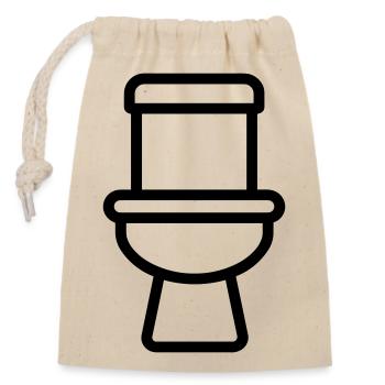 toilet - Closable cotton gift bag (14x20cm) - nature - Front