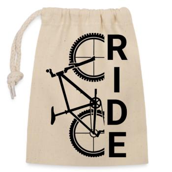 Ride Bike - Closable cotton gift bag (14x20cm) - nature - Front