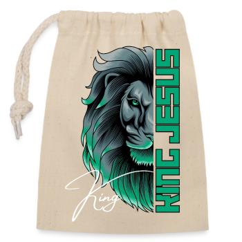 King Jesus - Lion of Judah - Christian - Closable cotton gift bag (14x20cm) - nature - Front