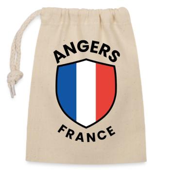 Conception du bouclier d’Angers France - Sac cadeau en coton avec cordon (14 x 20 cm) - nature - Devant