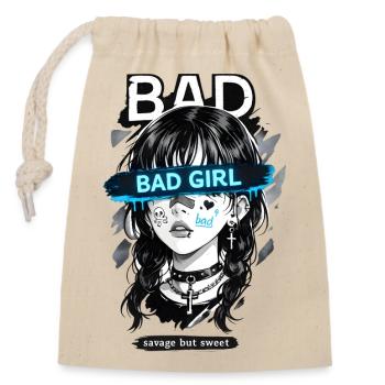 Bad Girl Anime E-Girl Esthétique Design - Sac cadeau en coton avec cordon (14 x 20 cm) - nature - Devant