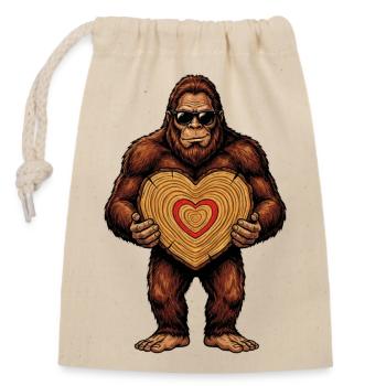 Sasquatch Heartwood Liebe - Verschließbarer Geschenkbeutel aus Baumwolle (14x20cm) - Natur - Vorne