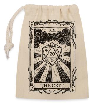 Echte Rollenspieler Würfelglück Tarot - Verschließbarer Geschenkbeutel aus Baumwolle (14x20cm) - Natur - Vorne