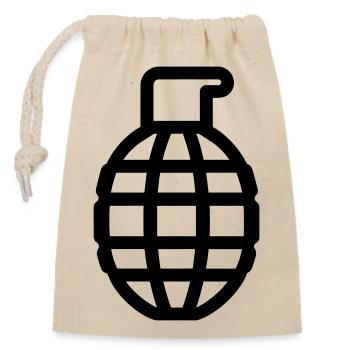 grenade - Sac cadeau en coton avec cordon (14 x 20 cm) - nature - Devant