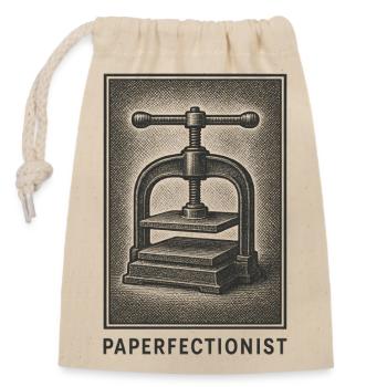 Perfectionniste du papier | Reliure, Book Press - Sac cadeau en coton avec cordon (14 x 20 cm) - nature - Devant