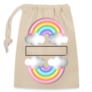 rainbow - Closable cotton gift bag (14x20cm) - nature - Front