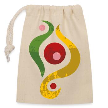 Yoga design_42 - Sac cadeau en coton avec cordon (14 x 20 cm) - nature - Devant