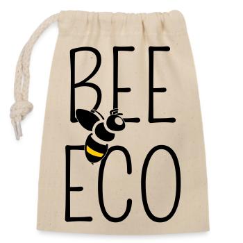 Bee Committed to Organic Transition - Closable cotton gift bag (14x20cm) - nature - Front