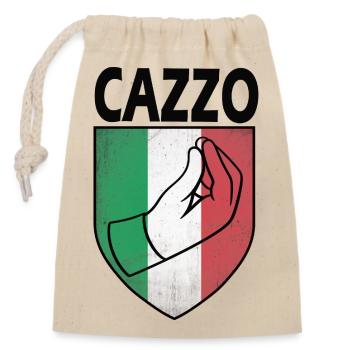 Italien, Cazzo - Sac cadeau en coton avec cordon (14 x 20 cm) - nature - Devant